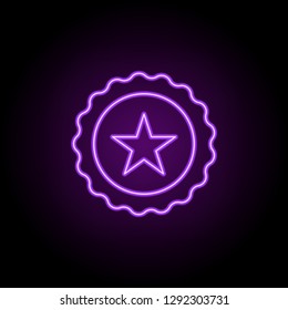 star medal icon. Elements of awards in neon style icons. Simple icon for websites, web design, mobile app, info graphics