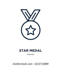 star medal icon from fashion collection. Thin linear star medal, star, award outline icon isolated on white background. Line vector star medal sign, symbol for web and mobile