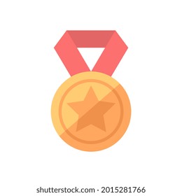 star medal icon. isolated on a white background. suitable for the theme of awards, prizes, sports, winners, etc. flat vector style