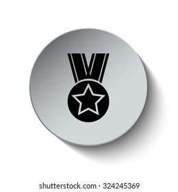 Star Medal icon. Rounded button. Vector Illustration. EPS10