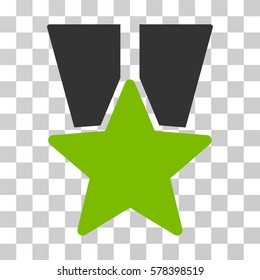 Star Medal icon. Vector illustration style is flat iconic bicolor symbol, eco green and gray colors, transparent background. Designed for web and software interfaces.
