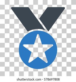 Star Medal icon. Vector illustration style is flat iconic bicolor symbol, smooth blue colors, transparent background. Designed for web and software interfaces.