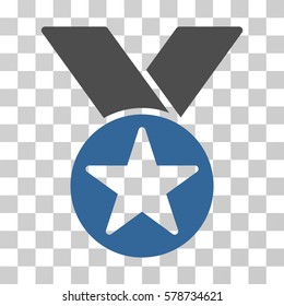 Star Medal icon. Vector illustration style is flat iconic bicolor symbol, cobalt and gray colors, transparent background. Designed for web and software interfaces.
