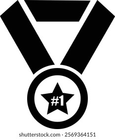Star Medal icon , Victory Badge, Achievement Award vector, Honor Emblem, Champion Trophy icon