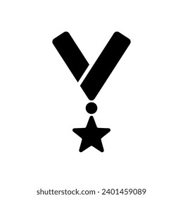 Star medal icon. Winner medal with star. Vector illustration.