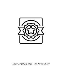 Star Medal line icon. Universal creative premium symbol. Vector sign icon logo template. Vector illustration