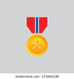 Star medal logo icon vector illustration.
