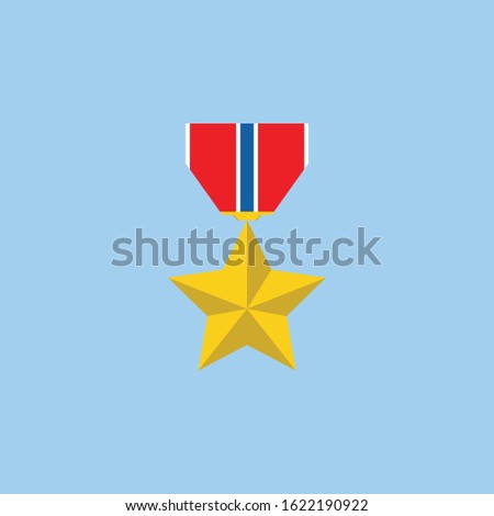 Star medal logo icon vector.