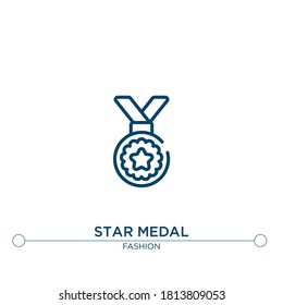 Sternmedaille, Vektorsymbol. einfache Elementgrafik. Sternmedal Umriss Symbol aus bearbeitbarem Modekonzept. kann für Web und mobile
