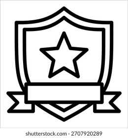 Star Medal Shield Icon Element For Design
