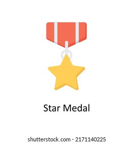 Star Medal  vector flat icon for web isolated on white background EPS 10 file