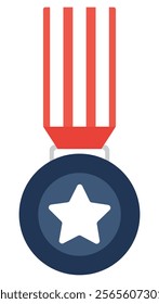 Star medal vector icon isolated on white background.