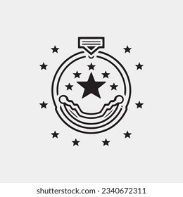 vector de medalla estrella aislado en fondo blanco