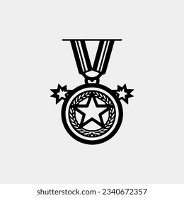 star medal vector isolated on white background