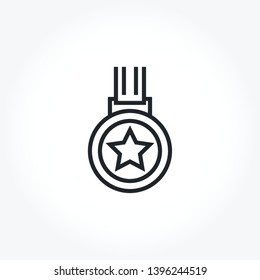 Star Medal vector out line icon