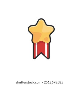 star medallion in outline flat vector design.