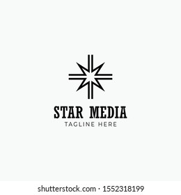 star media digital logo vector design template 