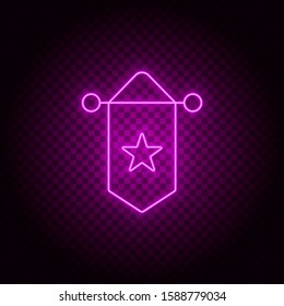 Star, media, rating, wall vector icon. Element of simple icon for websites, web design, mobile app, info graphics. Pink color. Neon vector on dark background
