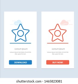 Star, Media, Studio  Blue and Red Download and Buy Now web Widget Card Template. Vector Icon Template background