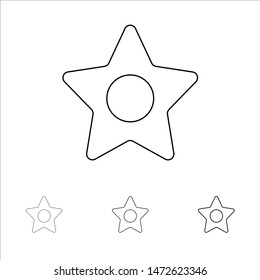 Star, Media, Studio Bold and thin black line icon set
