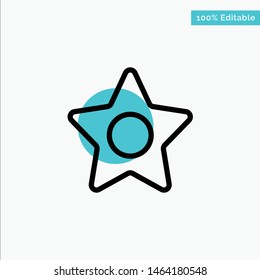 Star, Media, Studio turquoise highlight circle point Vector icon. Vector Icon Template background