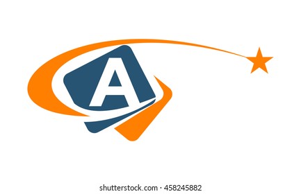 Star Media Swoosh Letter A