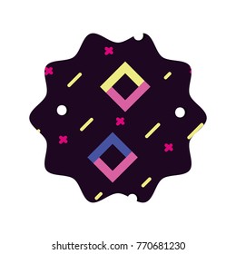 star with memphis style abstract background