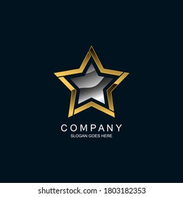 Star in metallic logo design