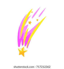 Star meteor falling cartoon vector Illustration