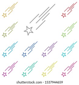 Star, meteor multi color icon. Simple thin line, outline vector of space icons for ui and ux, website or mobile application