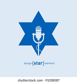 The Star with microphone Abstract design element