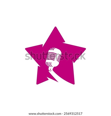 star with microphone logo vector icon. Singer star logo vector icon illustration design.