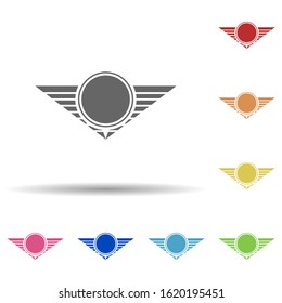 Star of a military pilot in multi color style icon. Simple glyph, flat vector of army icons for ui and ux, website or mobile application