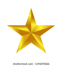 star military, star rating realistic 3d symbol vector isolated, star design icon cut out vector illustration on white background