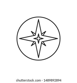 Star minimal line icon vector