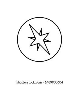 Star minimal line icon vector