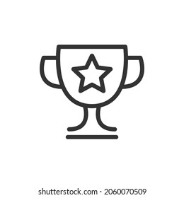 Star minimal line icon. Web stroke symbol design. Star sign isolated on a white background. Premium line icon.