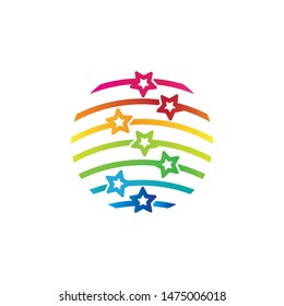 Star minimalistic icon logo template, elegant stars emblem vector illustration design