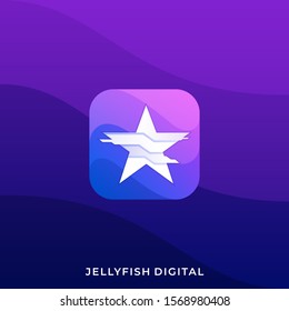 Star Mobile application Illustration Vector Template, Suitable for Creative Industry, Multimedia, entertainment, Educations, Shop, and any related business