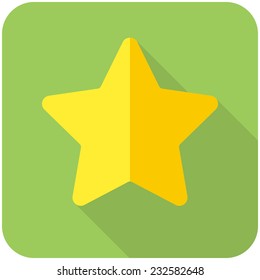 Star, modern flat icon with long shadow