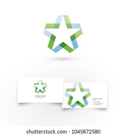 Star. Modern icon design logo element with business card template. Best for identity and logotypes