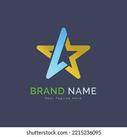 star modern logo template design for brand or company and other