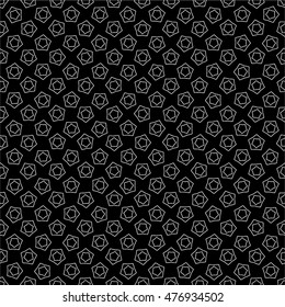 Star in a monochrome pattern, mosaic, seamless vector background.