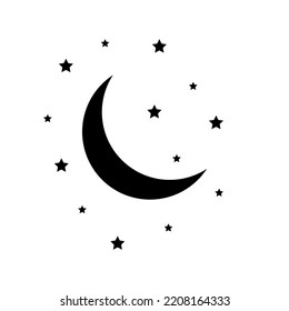 Star month icon. Vector illustration. Stock image. e
