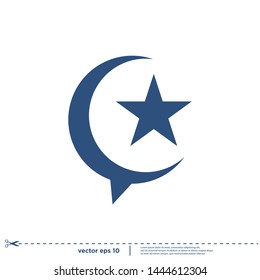 star and moon bubble speech icon logo design element