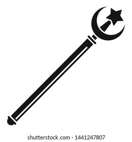 Star moon crook icon. Simple illustration of star moon crook vector icon for web design isolated on white background