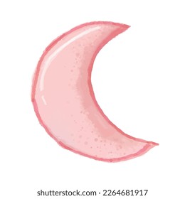 Star, moon, hat birthday. Watercolor adorable pink collection. childish element. valentine design