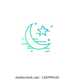 Star and moon icon design vector