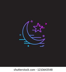 Star and moon icon design vector