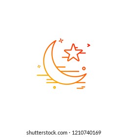 Star and moon icon design vector